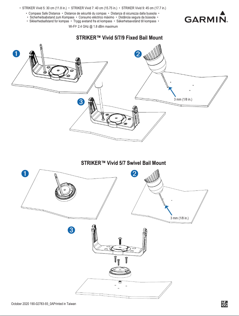 Page 1 de la notice Guide d'installation Garmin STRIKER Vivid 9sv