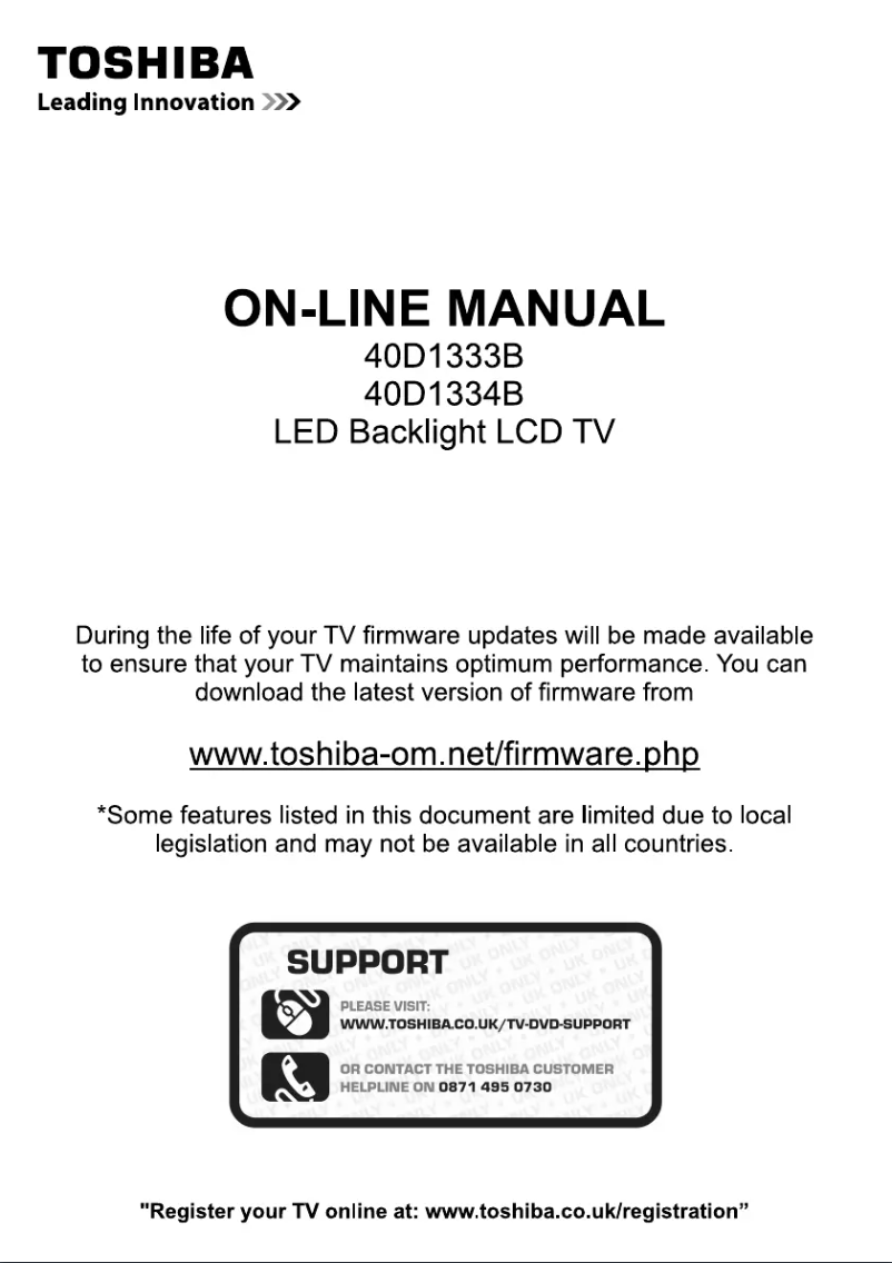 Page n°1 - Manuel utilisateur Toshiba 40D1333B
