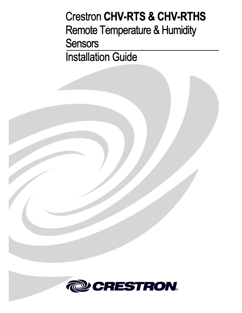 Image de la première page du manuel de l'appareil CHV-RTS