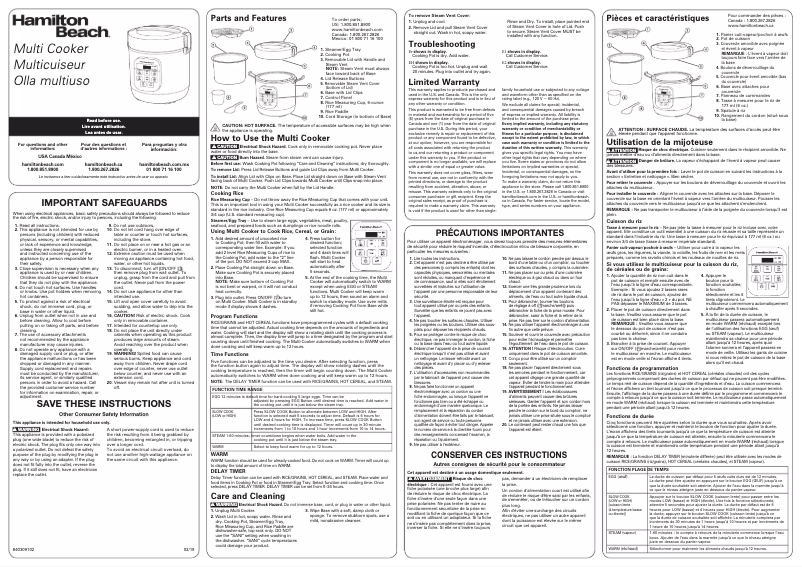 Image de la première page du manuel de l'appareil 37524