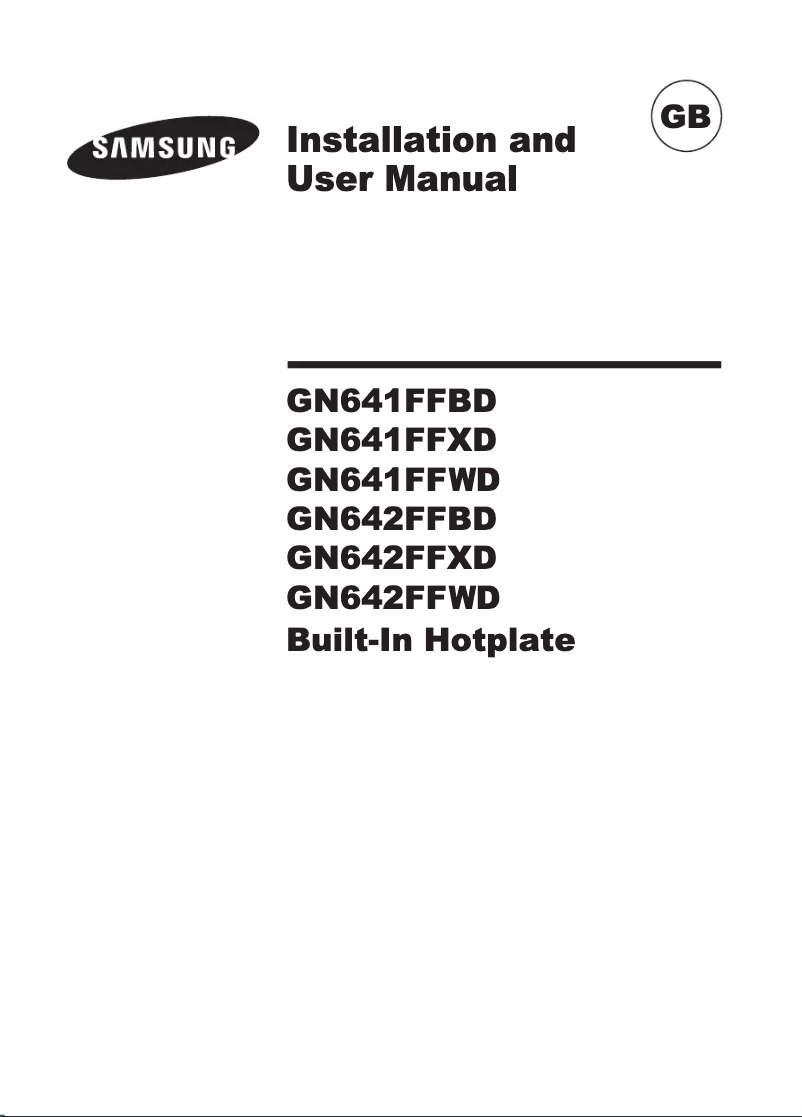 Page 1 de la notice Manuel utilisateur Samsung GN641FFXD