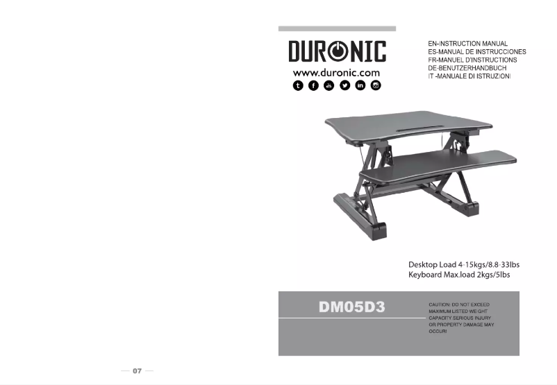 Page 1 de la notice Manuel utilisateur Duronic DM05D3
