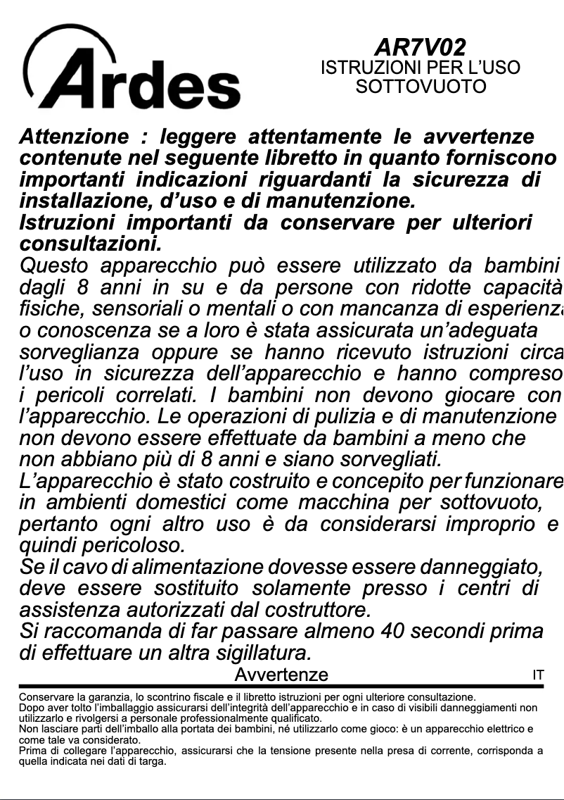 Página 1 del manual Manual de usuario Ardes AR7000/S2