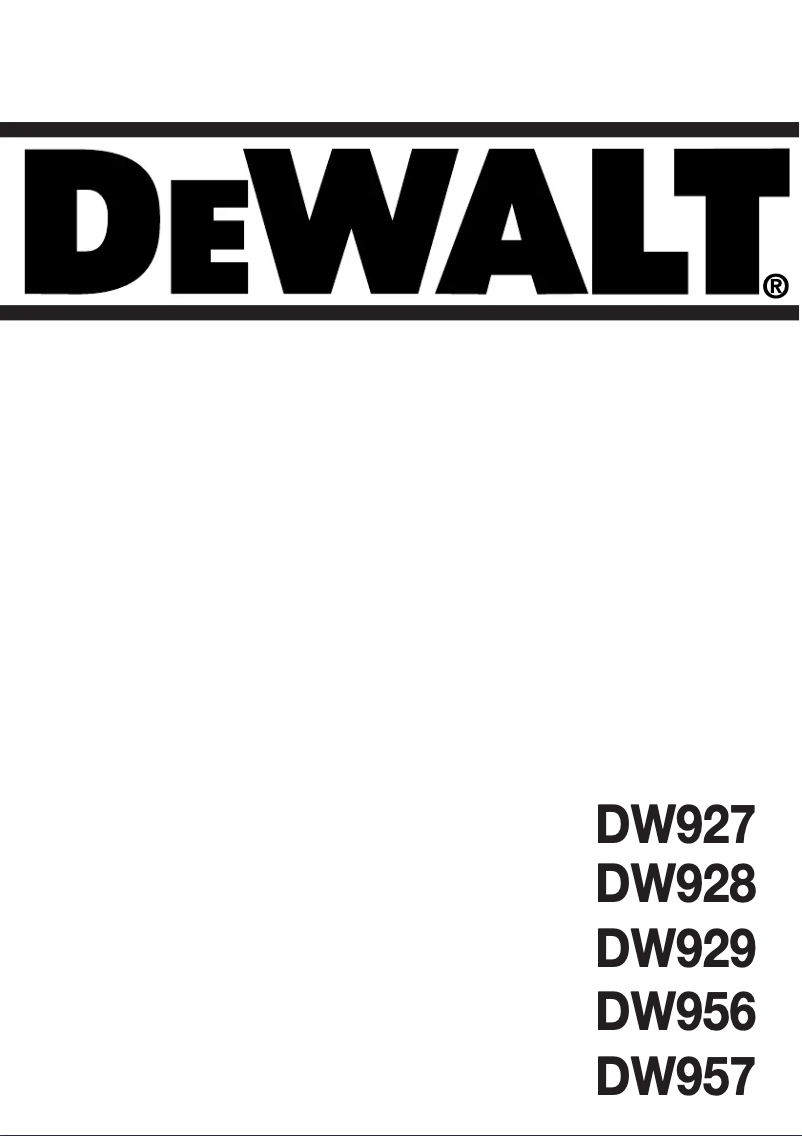 Page 1 de la notice Manuel utilisateur DeWalt DW927