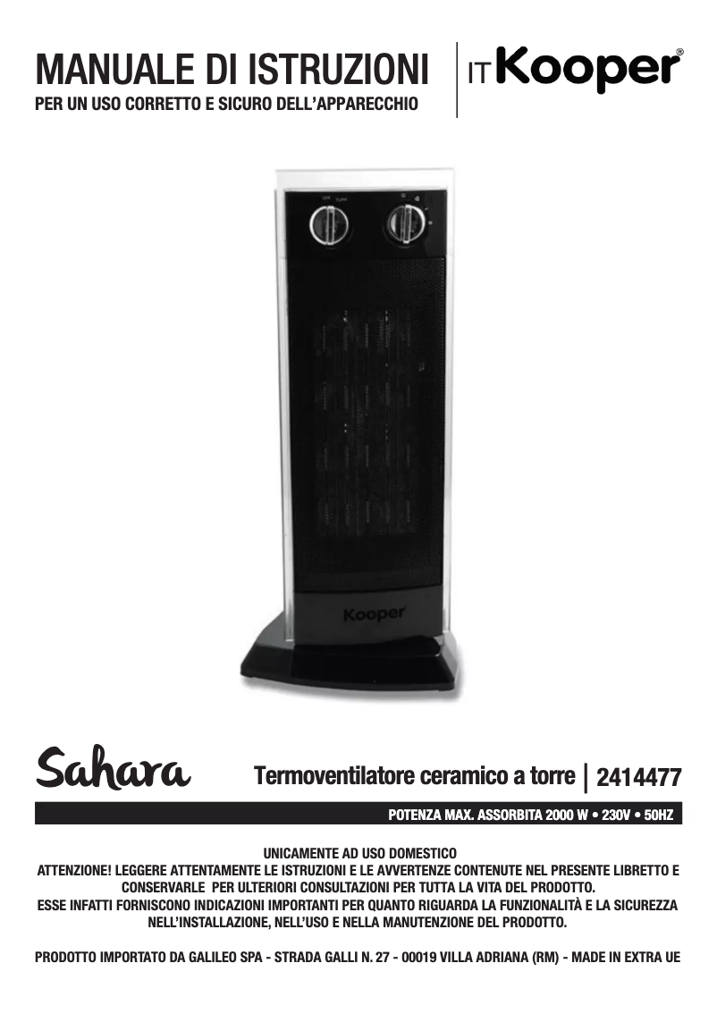 Página 1 del manual Manual de usuario Kooper 2414477