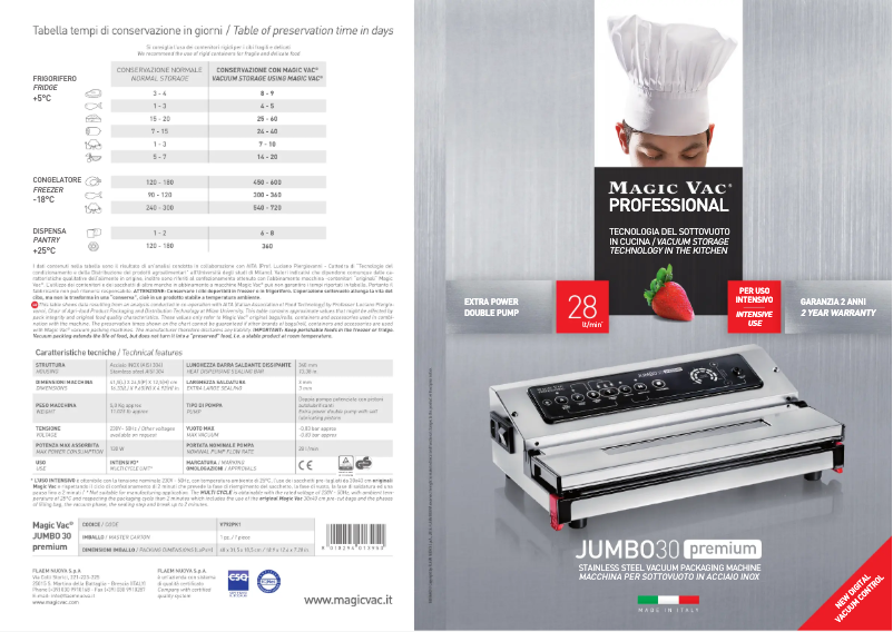 Image de la première page du manuel de l'appareil Jumbo 30 Premium