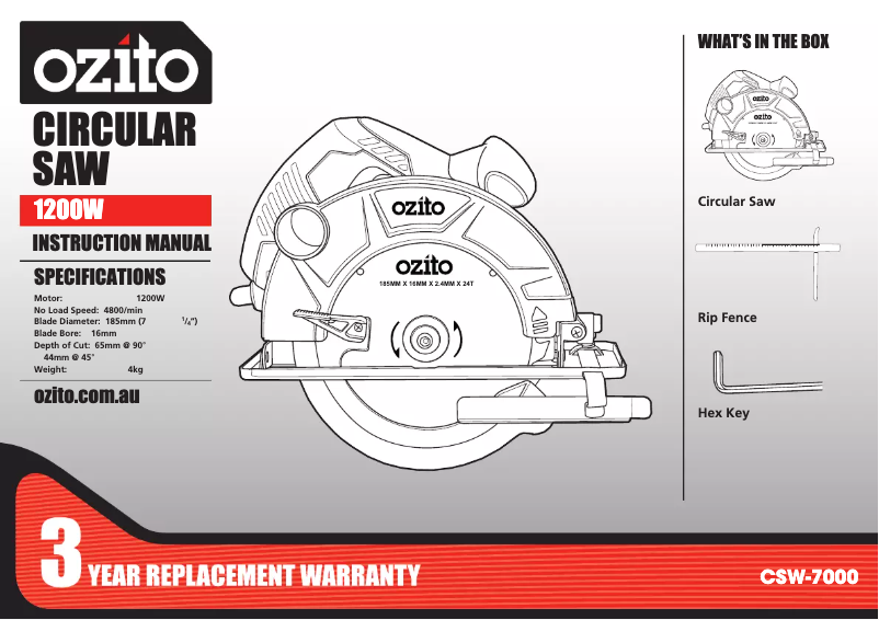 Image de la première page du manuel de l'appareil CSW-7000