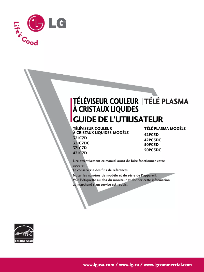 Página 1 del manual Manual de usuario LG 37LC7D