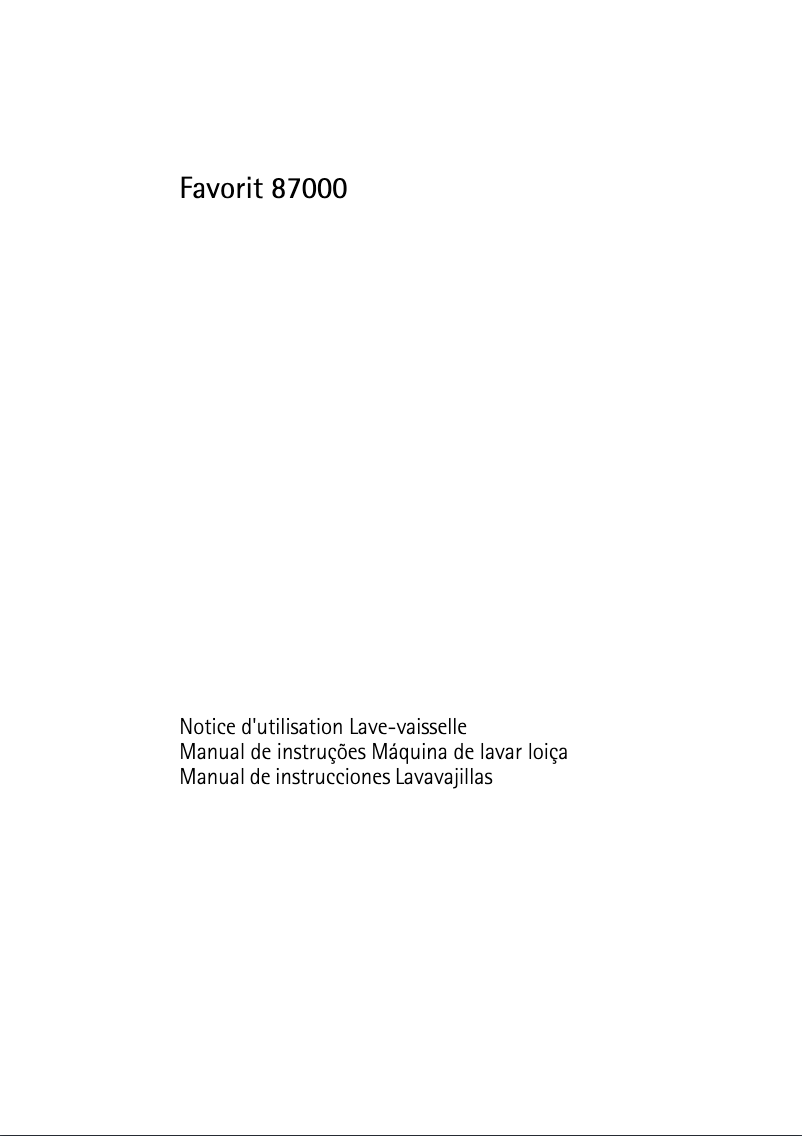 Page 1 de la notice Manuel utilisateur AEG F 87000 P