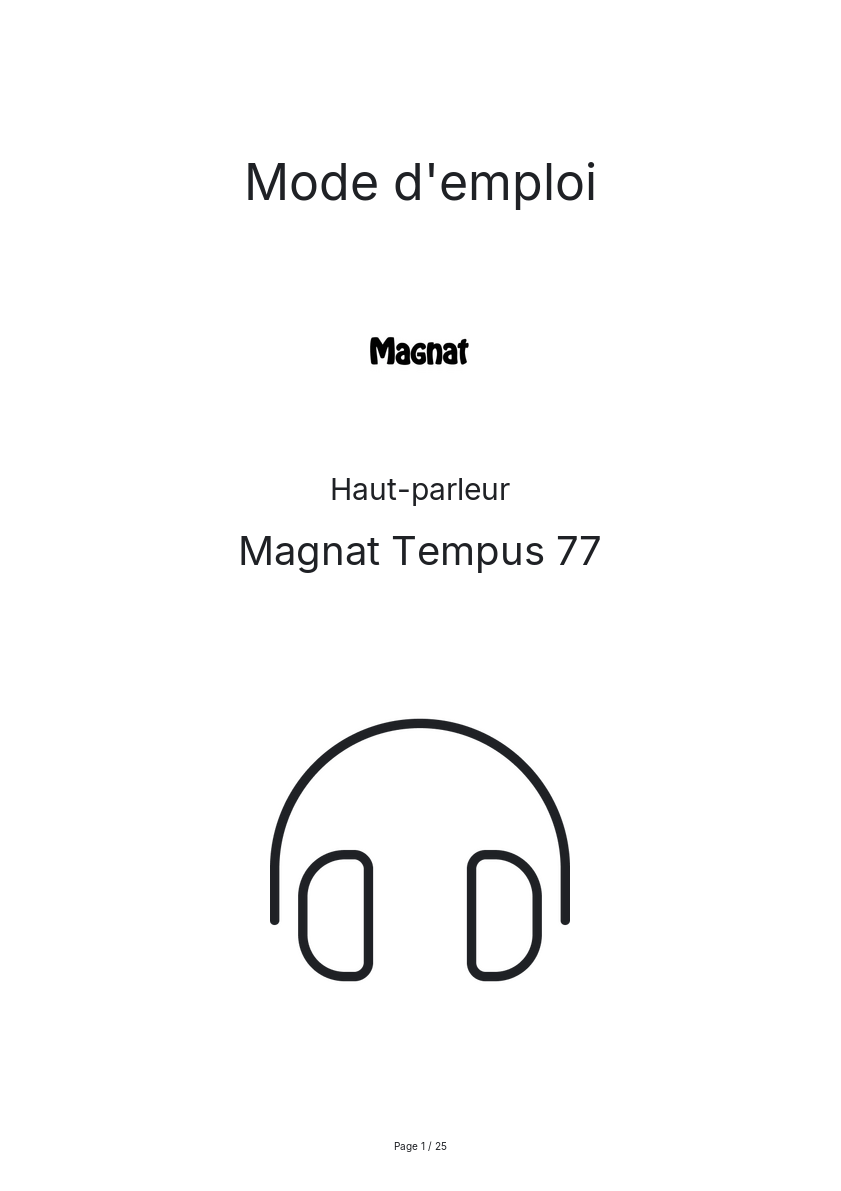 Image de la première page du manuel de l'appareil Tempus 77