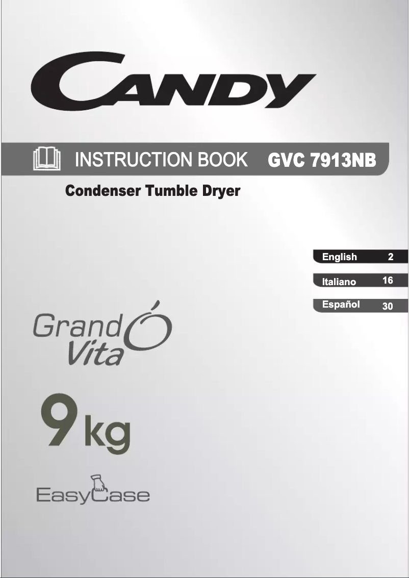 Page n°1 - Manuel utilisateur Candy GVC 7913NB-S