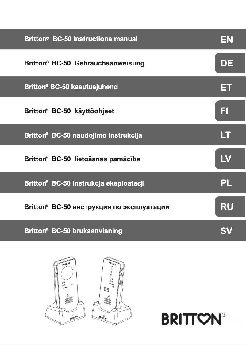 Page n°1 - Manuel utilisateur Britton BC-50