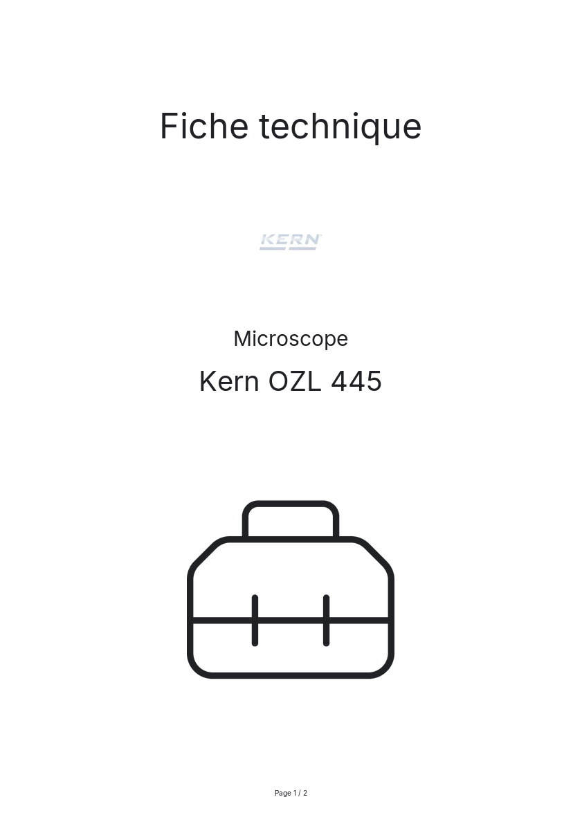 Image de la première page du manuel de l'appareil OZL 445