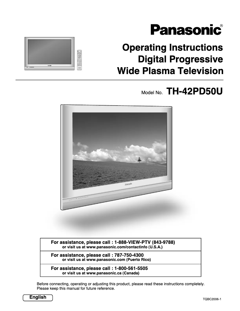 Page 1 de la notice Manuel utilisateur Panasonic Viera TH-42PD50