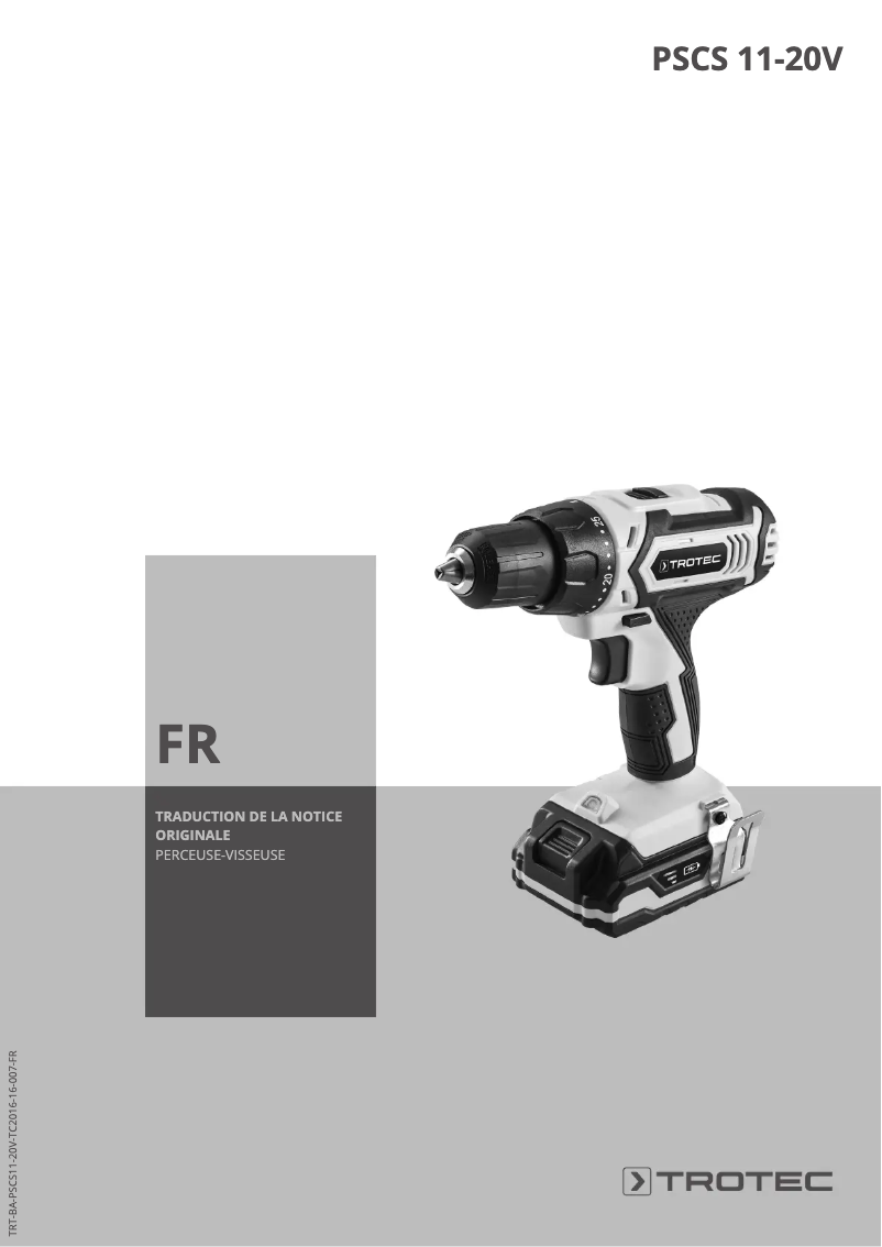 Page 1 de la notice Manuel utilisateur Trotec PSCS 11-20V
