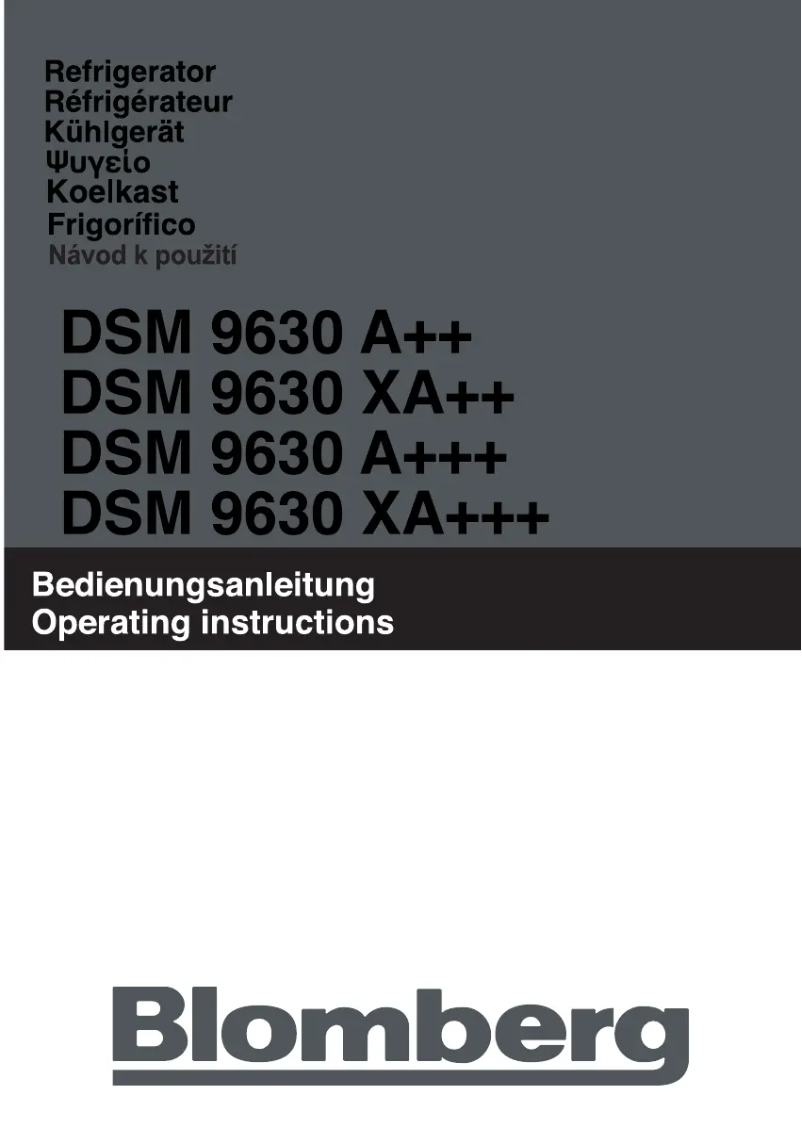 Page n°1 - Manuel utilisateur Blomberg DSM 9630 XA+++