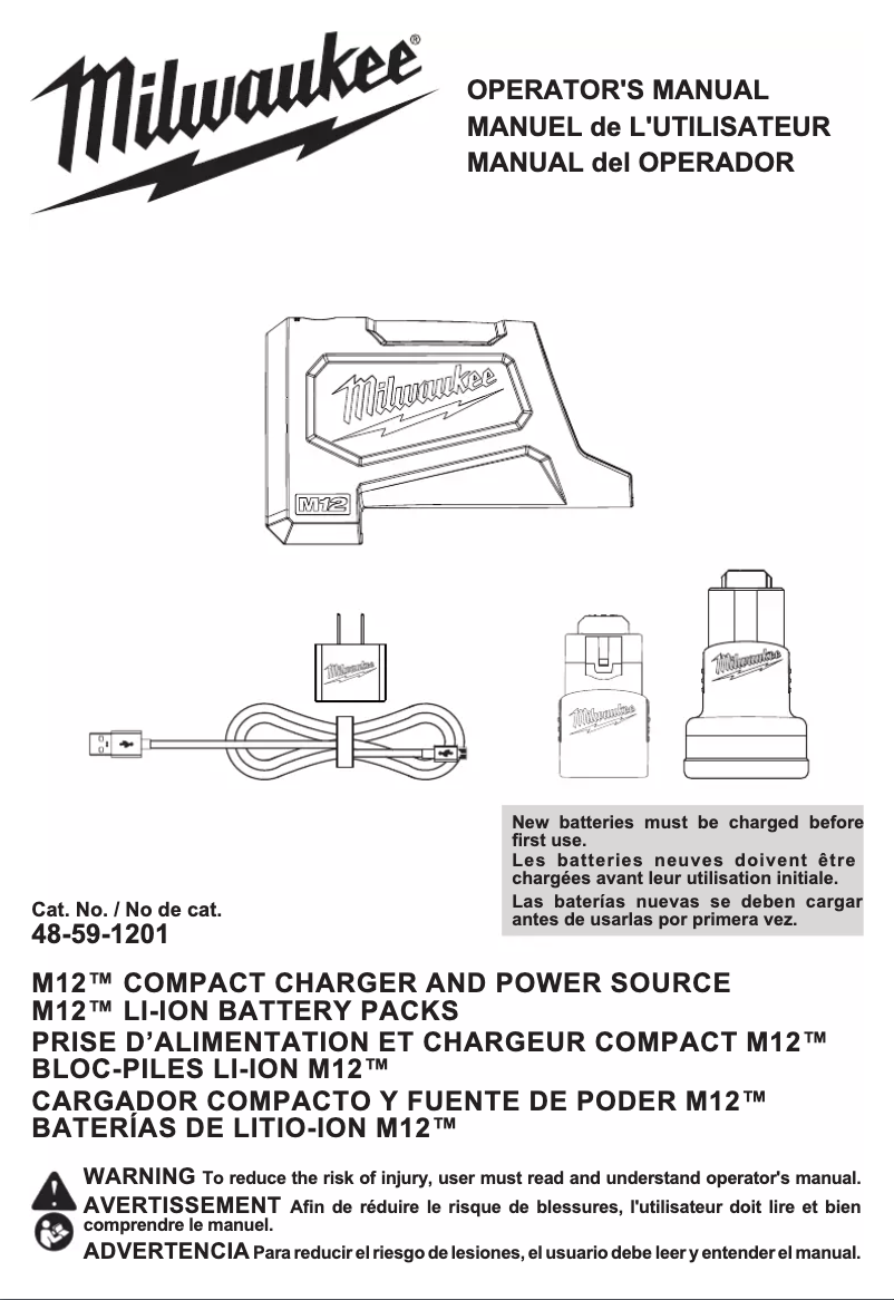 Page n°1 - Manuel utilisateur Milwaukee 48-59-1201
