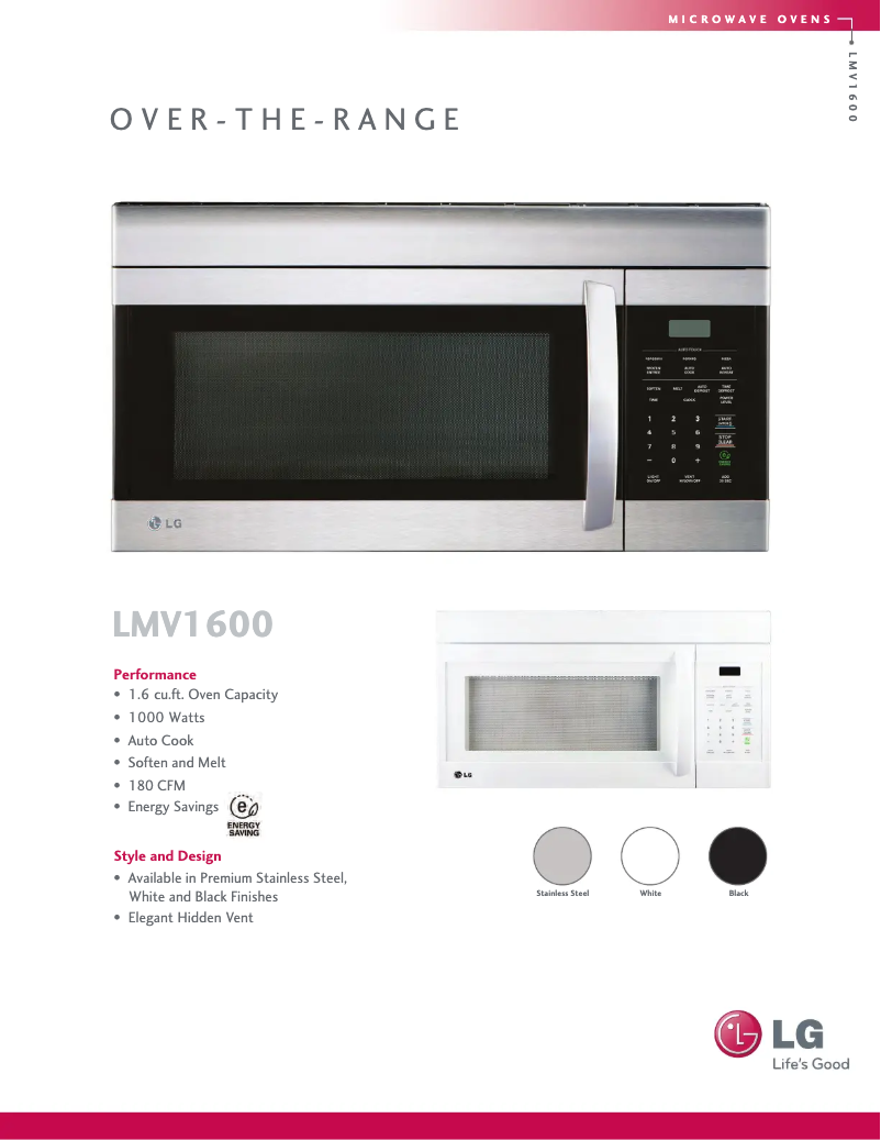 Image de la première page du manuel de l'appareil LMV1600ST