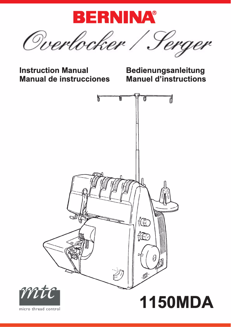 Page n°1 - Manuel utilisateur Bernina 1150MDA
