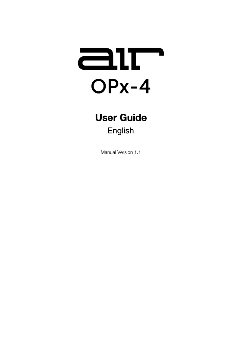 Image de la première page du manuel de l'appareil OPX-4