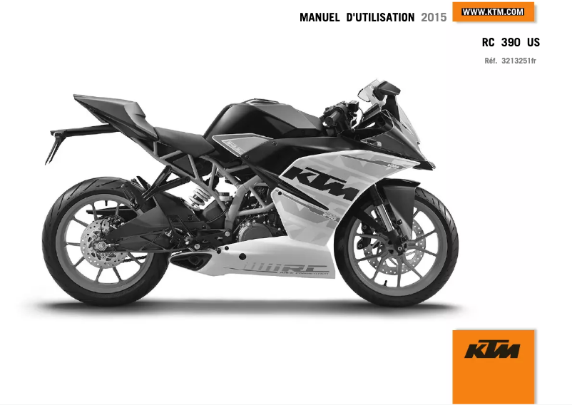 Page n°1 - Manuel utilisateur KTM RC 390 (2015)