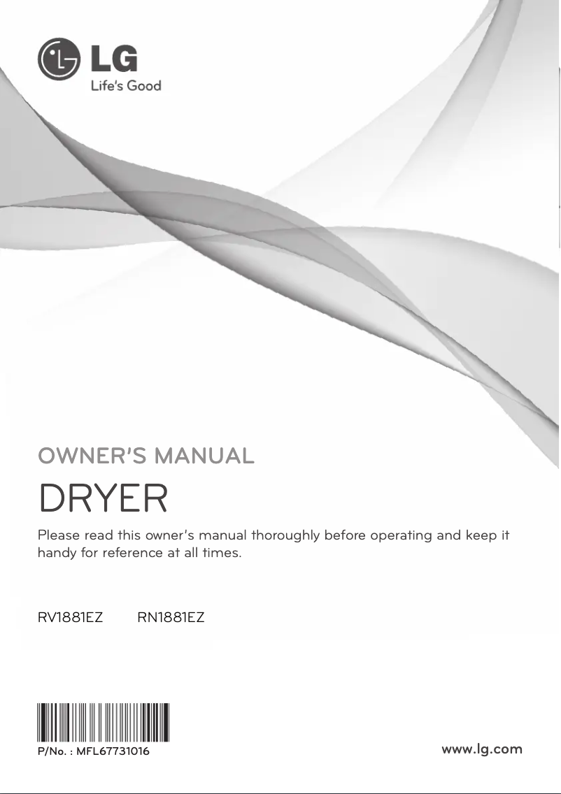 Page 1 de la notice Manuel utilisateur LG RV1881EZ