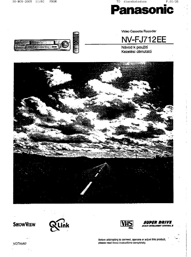 Image de la première page du manuel de l'appareil NV-FJ712EE