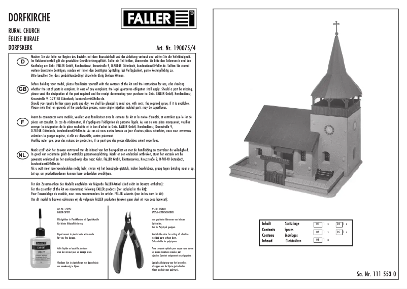 Page n°1 - Manuel utilisateur Faller 190075