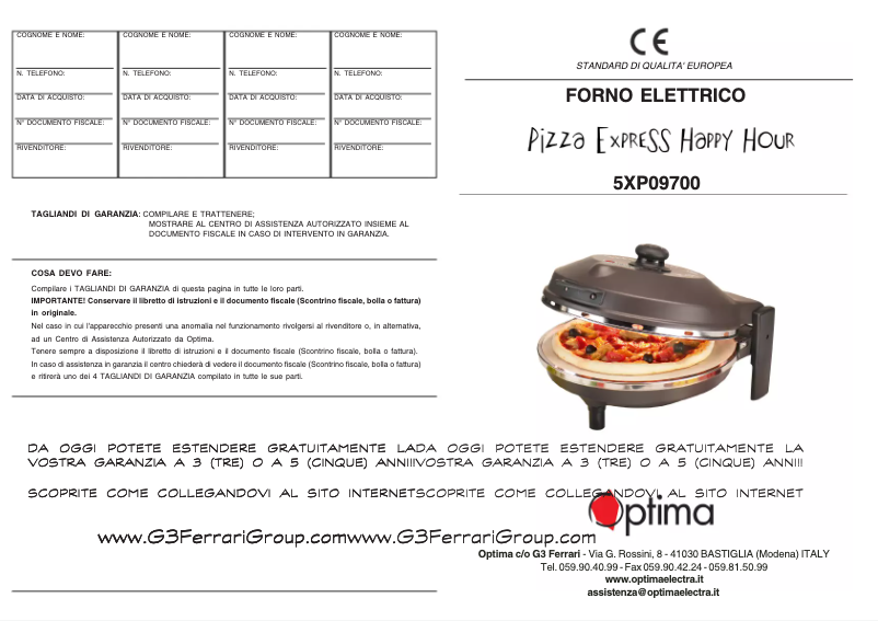 Page n°1 - Manuel utilisateur Optima Happy Hour