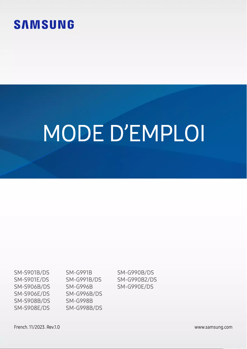 Page 1 de la notice Manuel utilisateur Samsung Galaxy S21 Ultra 5G