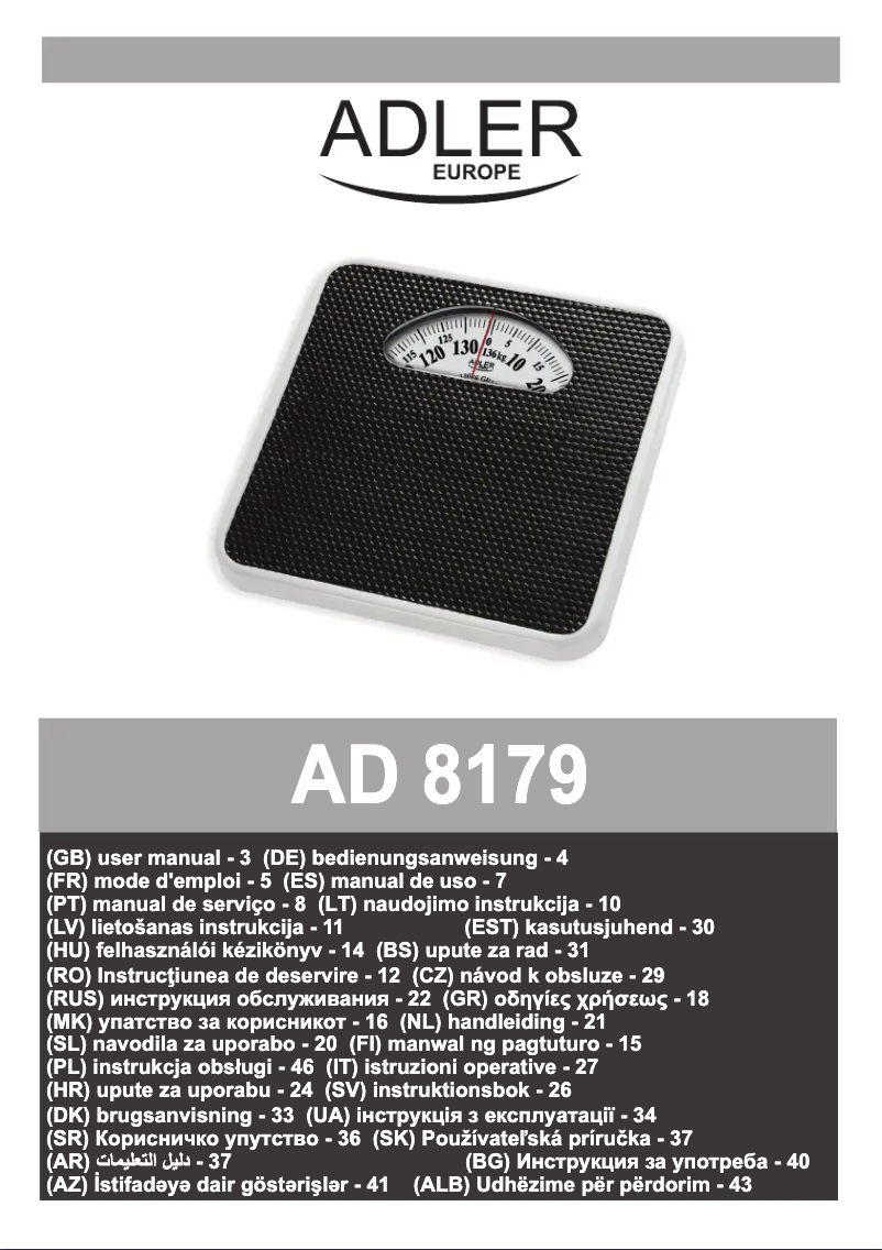 Página 1 del manual Manual de usuario Adler AD 8179