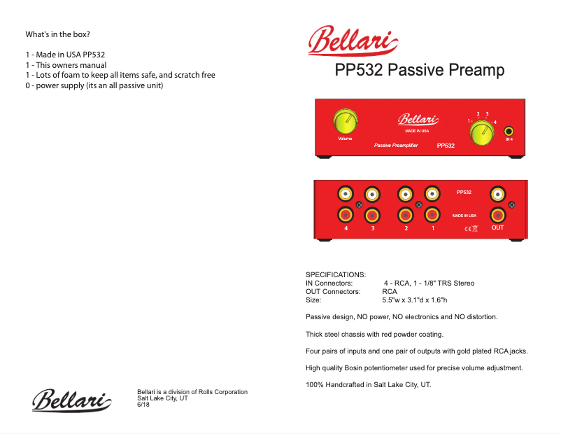 Página 1 del manual Manual de usuario Bellari PP532