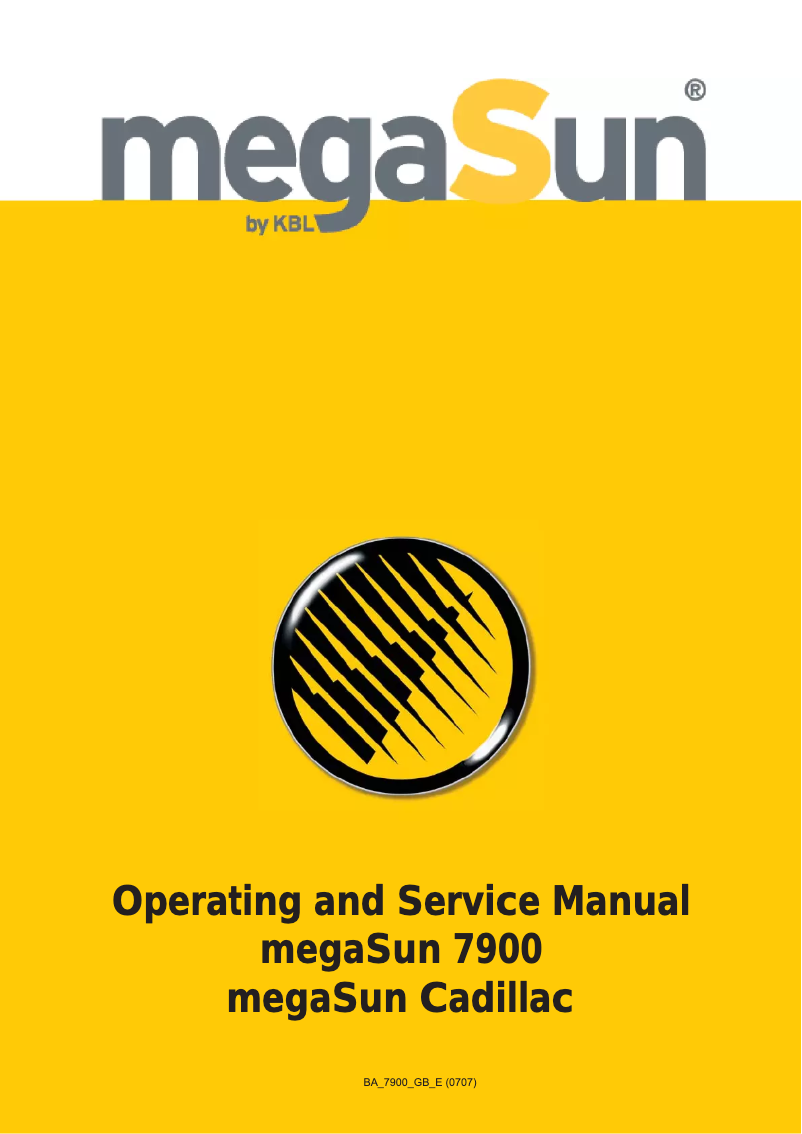 Page 1 of the manual User Manual Megasun 7900