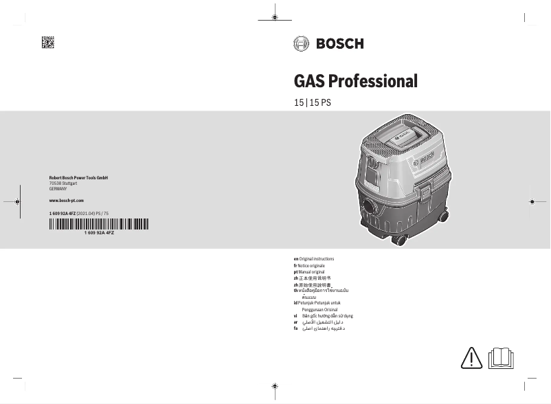 Imagen de la primera página del manual del dispositivo GAS 15 L Professional