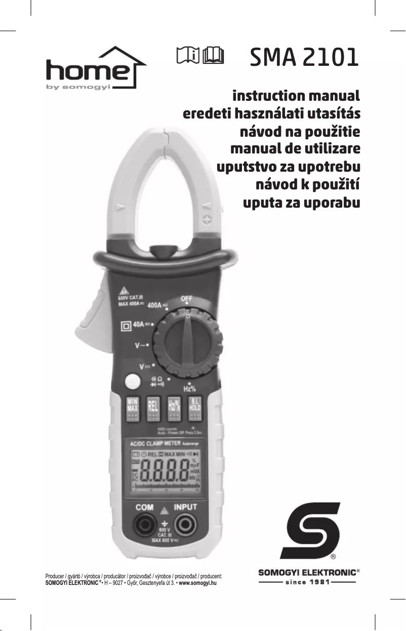 Page 1 de la notice Manuel utilisateur Somogyi SMA 2101