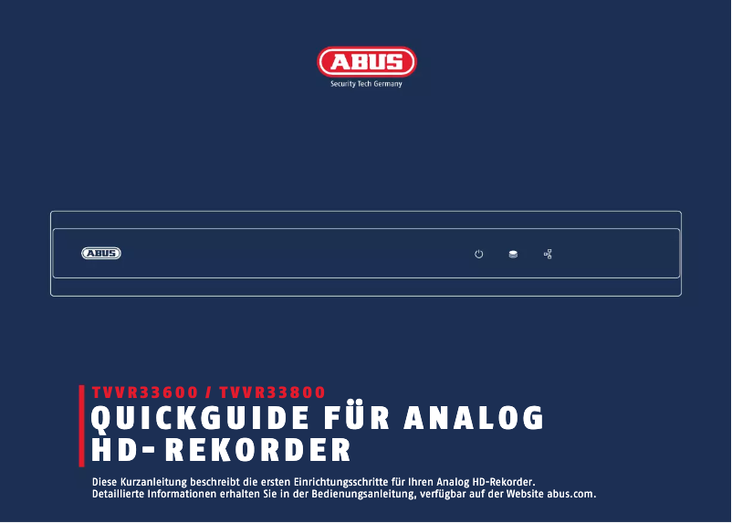 Página 1 del manual Manual de instrucciones Abus TVVR33800