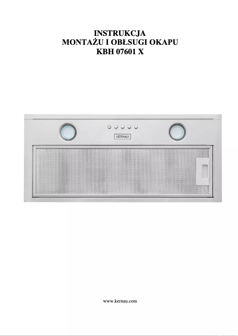 Page n°1 - Manuel utilisateur Kernau KBH 07601 X