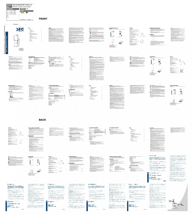 Page 1 de la notice Manuel utilisateur SEG CML 110