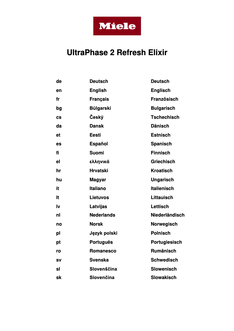 Image de la première page du manuel de l'appareil Set UltraPhase Refresh Elixir