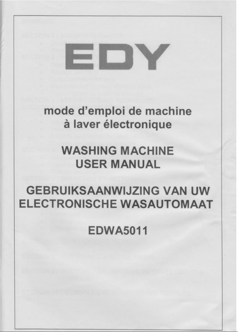Page n°1 - Manuel utilisateur Edy edwa 5011