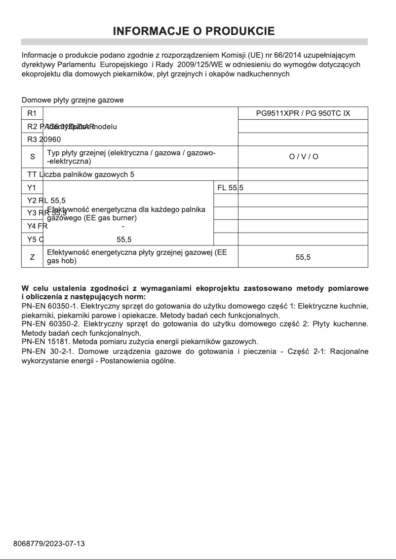 Image de la première page du manuel de l'appareil PG9511XPR