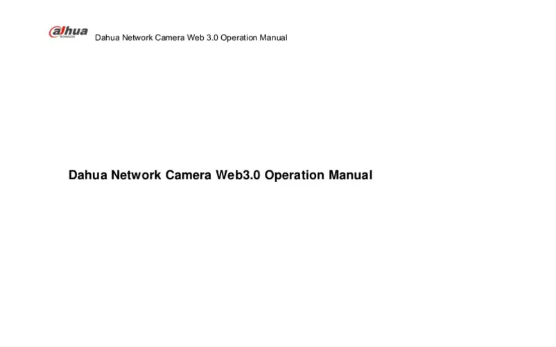 Page n°1 - Manuel utilisateur Dahua Technology Pro IPC-HFW4631E-SE