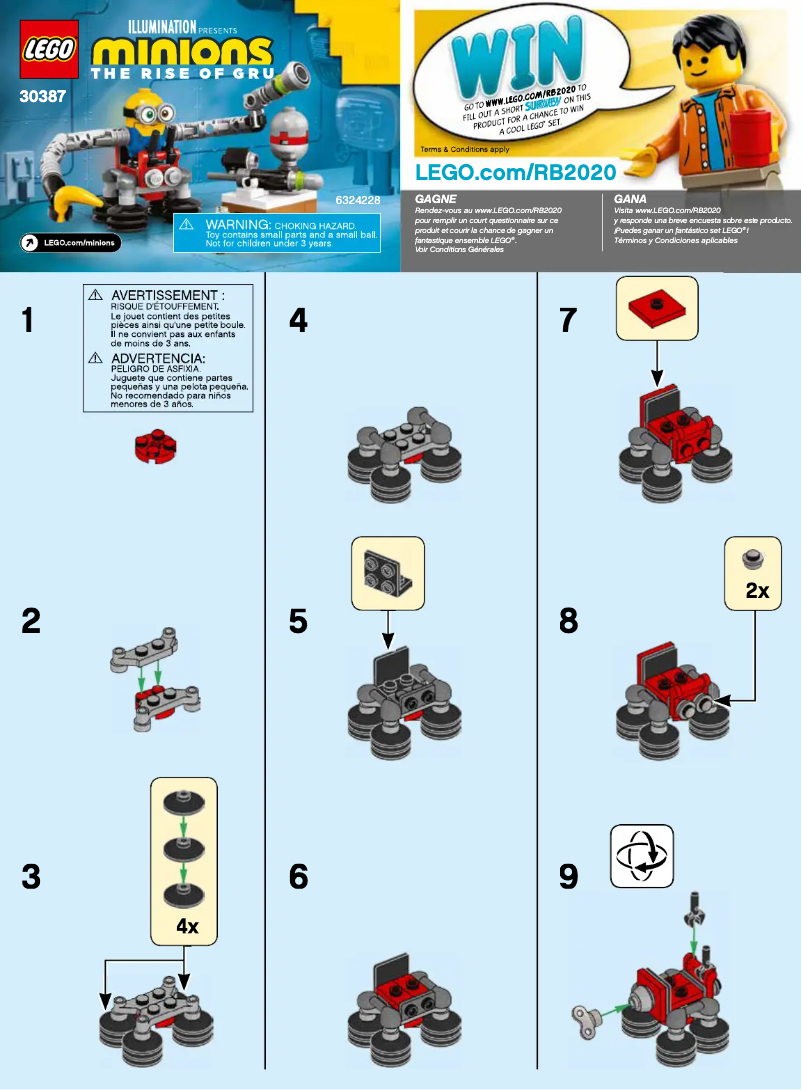 Page 1 de la notice Manuel utilisateur Lego Minions 30387