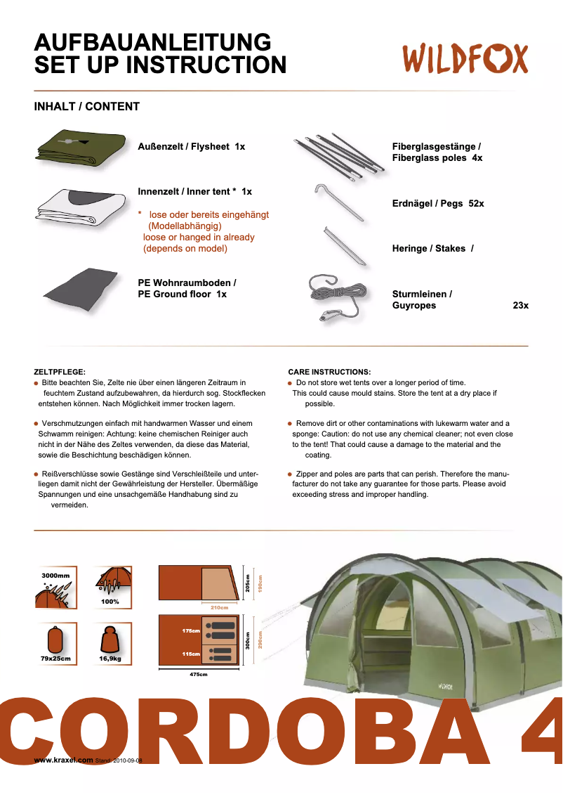 Page 1 de la notice Manuel utilisateur Wildfox Cordoba 4