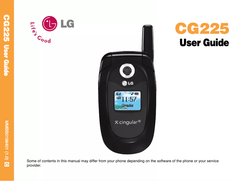 Image de la première page du manuel de l'appareil CG225