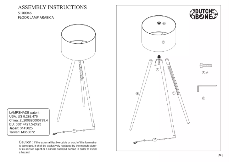 Page 1 de la notice Manuel utilisateur Dutchbone Arabica