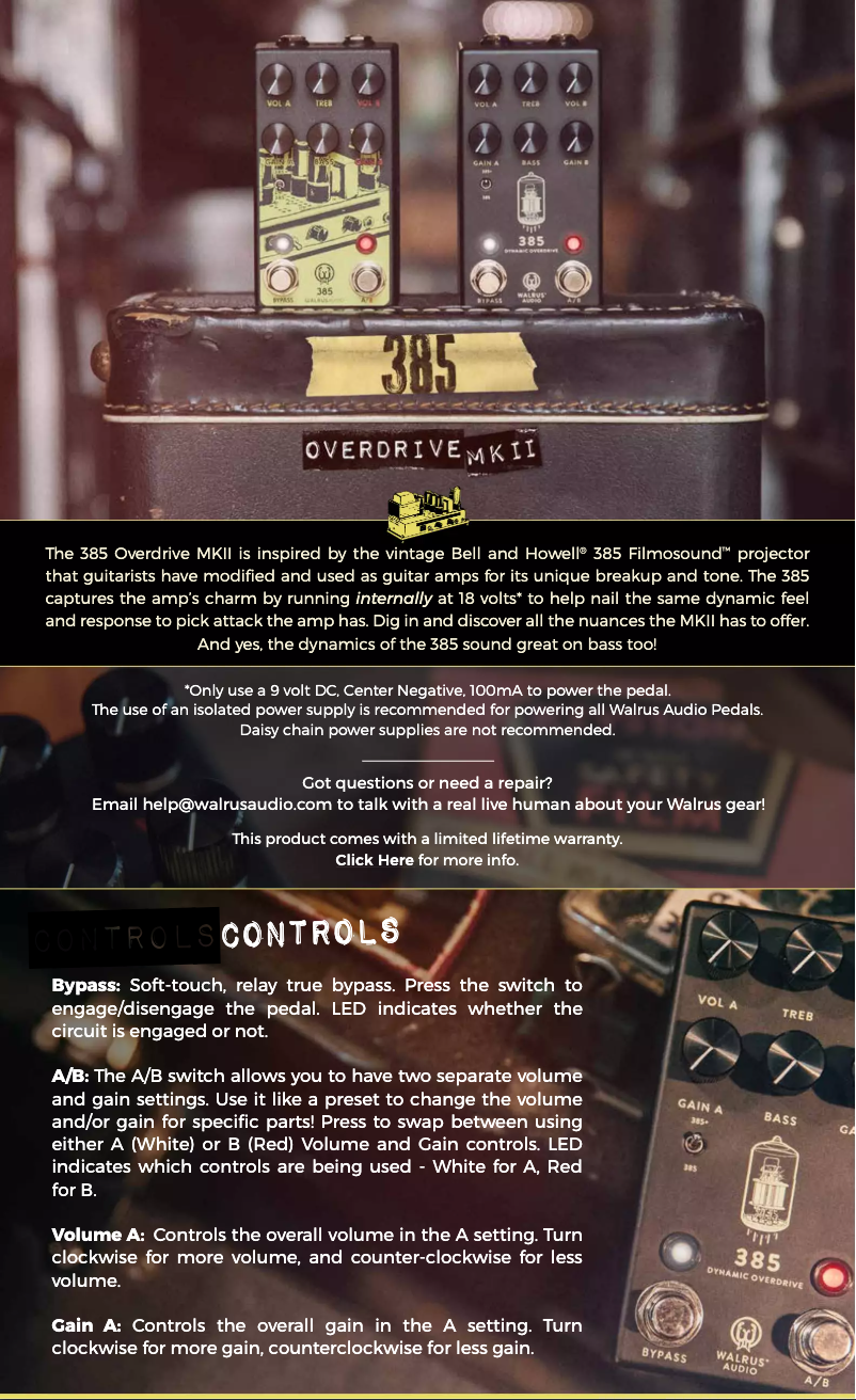 Image de la première page du manuel de l'appareil 385 MKII