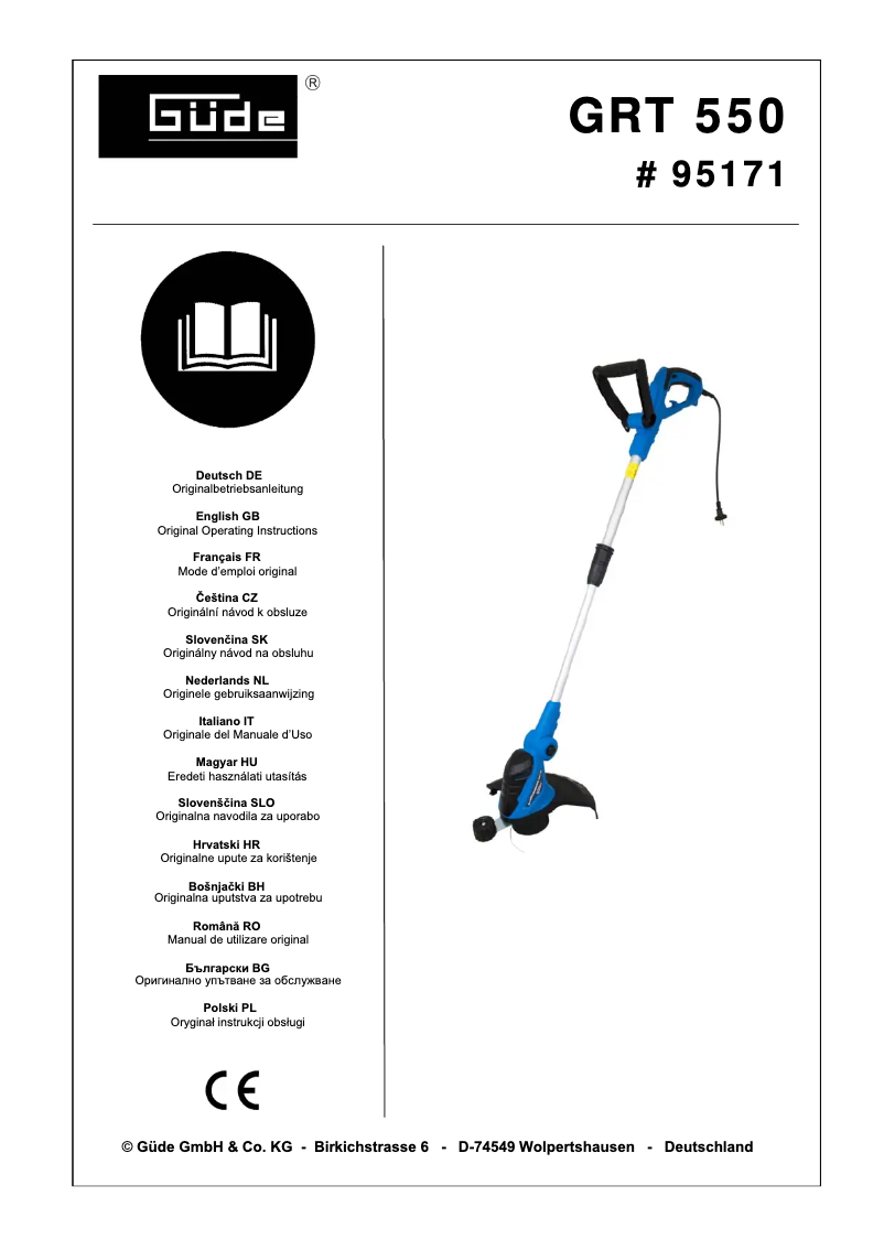Imagen de la primera página del manual del dispositivo GRT 550