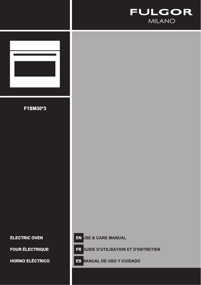 Page n°1 - Manuel utilisateur Fulgor Milano F1SM30S3