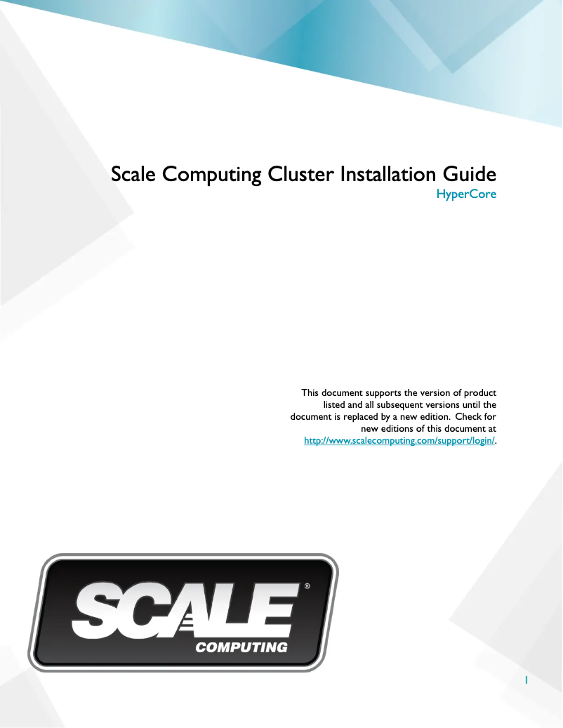 Page n°1 - Manuel utilisateur Scale Computing HC1150DFz